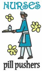 Nurses Pill Pushers - 5x7 cross detailed embroidery design for kitchen tea towels