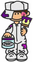 detailed painter machine embroidery pattern - Painter perfect for reusable tote bags