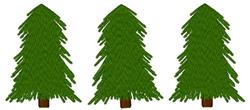beginner-friendly christmas tree machine embroidery pattern - Pine Trees for kitchen tea towels