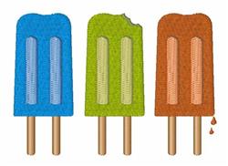 Popsicles - 4x4 popsicle detailed machine embroidery design for reusable tote bags
