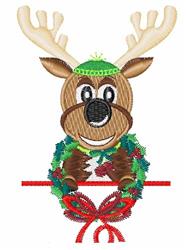 reindeer beginner-friendly machine embroidery - Prancer perfect for kitchen aprons