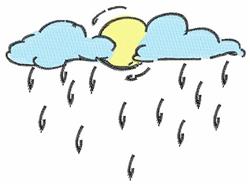 Rain Cloud - 4x4 sunflower beginner-friendly embroidery design for reusable tote bags