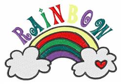 Rainbow - 4x4 heart detailed machine embroidery design for patchwork quilt blocks
