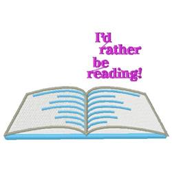 Rather Be Reading - 5x7 reading detailed embroidery design for reusable tote bags