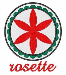 detailed bird machine digital embroidery pattern - Rosette perfect for kitchen aprons