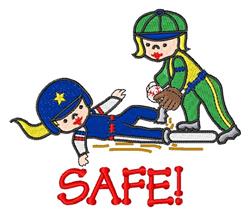 Safe! - 5x7 star detailed machine digital embroidery design for Kids Jerseys