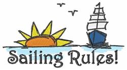 Sailing Rules - 5x7 bird detailed machine embroidery design for kitchen tea towels
