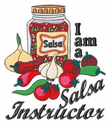 detailed instructor machine embroidery pattern - Salsa Instructor for kitchen aprons