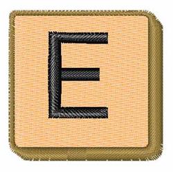Scrabble Tile E - 4x4 tile quick stitch embroidery design for decorative pillow covers