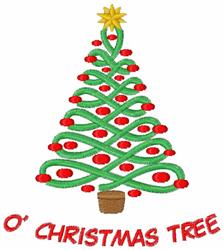 Scroll Christmas Tree - 4x4 tree beginner-friendly embroidery design for Kids Clothing
