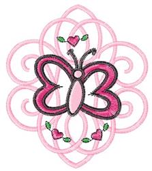 beginner-friendly butterfly machine embroidery pattern - Scrollwork Butterfly for patchwork quilt blocks