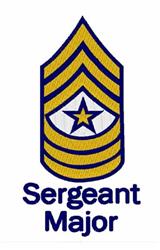 major detailed machine digital embroidery - Sergeant Major perfect for Training gear