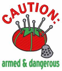 detailed caution machine embroidery pattern - Sewing Caution perfect for kitchen aprons
