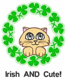 kitten detailed machine embroidery - Shamrock Kitty perfect for kitchen tea towels