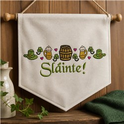 Slainte! - 5x7 shamrock beginner-friendly embroidery design for Party Banners
