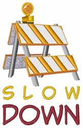 beginner-friendly construction machine embroidery pattern - Slow Down Construction for reusable tote bags