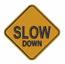 beginner-friendly down machine embroidery pattern - Slow Down for reusable tote bags