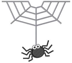 Spider Web Half - 4x4 spider beginner-friendly embroidery design for kitchen tea towels