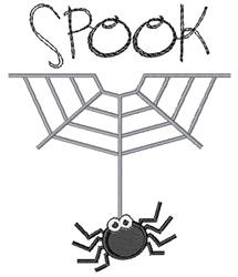 beginner-friendly halloween spider machine embroidery pattern - Spider Web Half for reusable tote bags