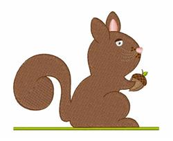 beginner-friendly squirrel machine embroidery pattern - Squirrel for kitchen tea towels