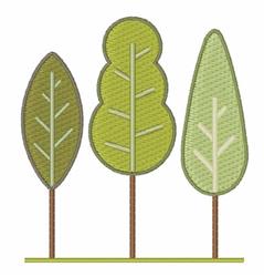 Summer Trees - 4x4 tree detailed machine embroidery design for Outdoor Cushions