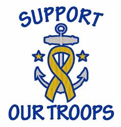 Support Troops - 5x7 troop detailed machine embroidery design for reusable tote bags