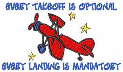 Takeoff is Optional - 5x7 star detailed embroidery design for reusable tote bags