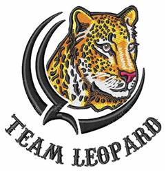 Team Leopard - 5x7 cat detailed machine embroidery design for reusable tote bags