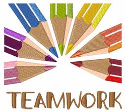 work detailed machine embroidery - Team Work perfect for Educational Workshops