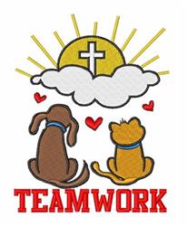 cat detailed machine embroidery - Teamwork perfect for Childrens Blankets