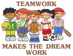 detailed bat machine digital embroidery pattern - Teamwork perfect for Sports Bags