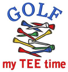 detailed time machine digital embroidery pattern - Tee Time perfect for Golf Towels