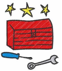 beginner-friendly star machine embroidery pattern - Toolbox perfect for Work Aprons