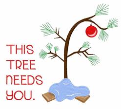 tree beginner-friendly machine embroidery - Tree Needs You for reusable tote bags