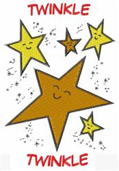 Twinkle Twinkle - 5x7 star detailed machine embroidery design for Baby Blankets