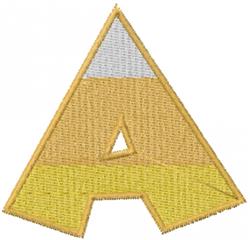 candy corn beginner-friendly machine embroidery - Upper Case A for decorative pillow covers