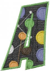 beginner-friendly case machine embroidery pattern - Upper Case A for reusable tote bags
