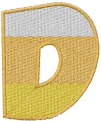 candy corn beginner-friendly machine embroidery - Upper Case D for cute baby onesies