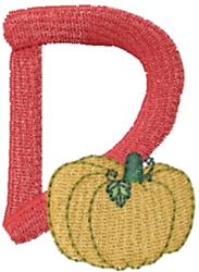 Upper Case D - 4x4 pumpkin quick stitch machine embroidery design for cute baby onesies