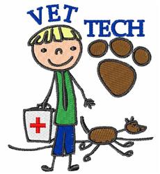detailed puppy dog machine embroidery pattern - Vet Tech perfect for reusable tote bags