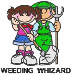Weeding Whizard - 5x7 whizard detailed embroidery design for Kids Aprons