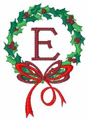 monogram beginner-friendly machine embroidery - Wreath Monogram E for decorative pillow covers