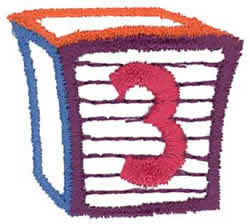 Number Block 3 Embroidery Design | EmbroideryDesigns.com
