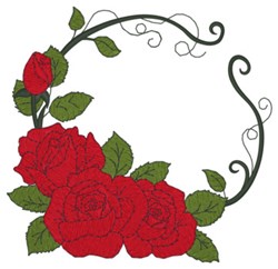 ROSEページ Rose Rectangle Embroidery Design | EmbroideryDesigns.com