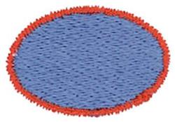 Plain circular patch with a vibrant blue interior and bold red border, showcasing a simple and colorful design.