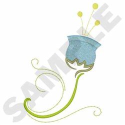 Blue Flower Corner Embroidery Design | EmbroideryDesigns.com