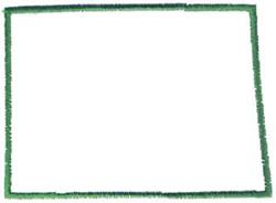 Green rectangular frame with a vibrant green border, featuring a minimalist and clean design ideal for various embroidery pro