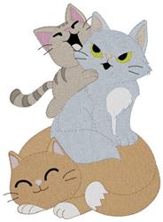 kitten detailed machine digital embroidery - Kitty Stack perfect for Baby Blankets