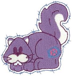 Patchwork Squirrel - 4x4 squirrel beginner-friendly embroidery design for cute baby onesies