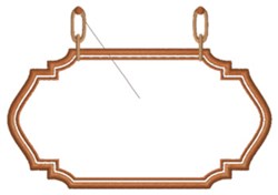 Blank rectangular label with a copper outline and two hanging hooks, clean and functional design.